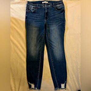 KanCan Jeans. Size 14. High Rise, Raw Hem, Ankle Skinny.